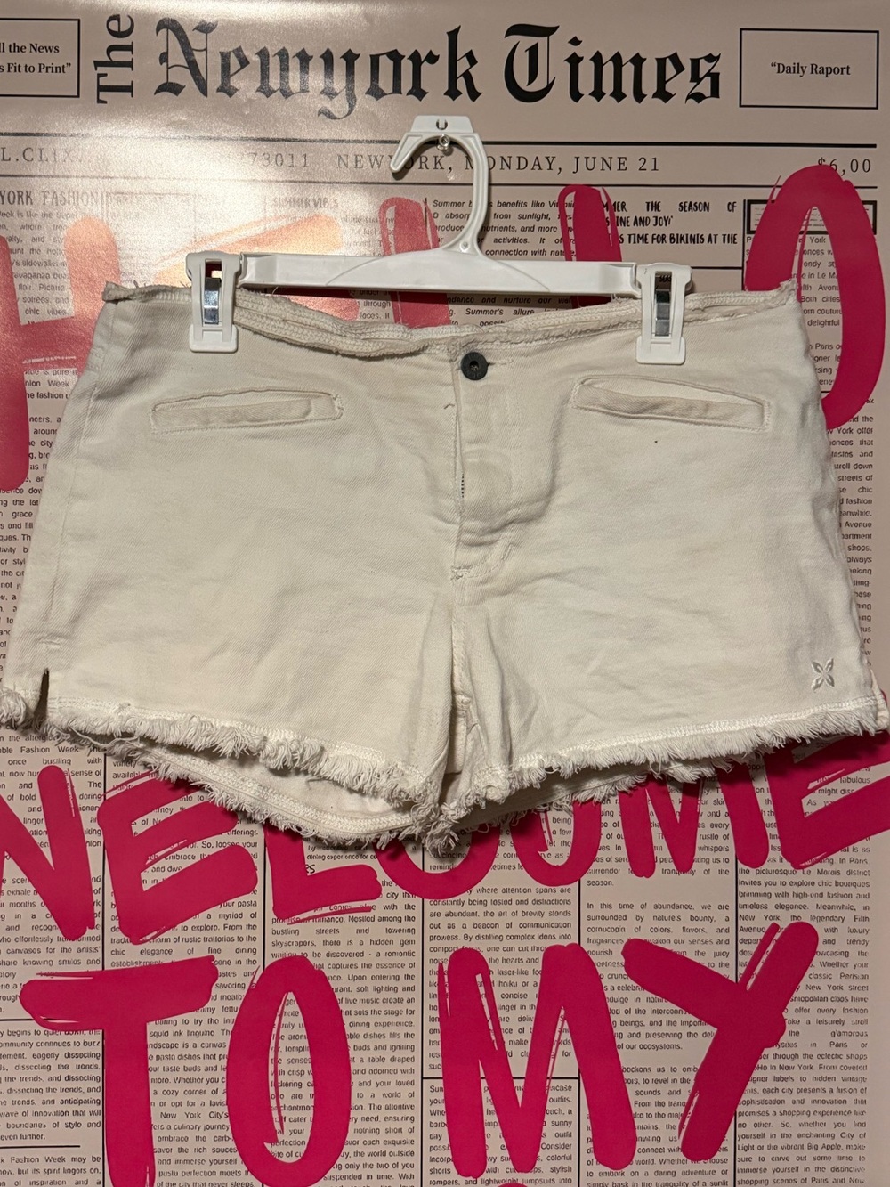 Rusty White Y2K Denim Cut Off Shorts